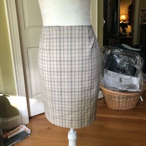 Petite sophisticate plaid lined skirt